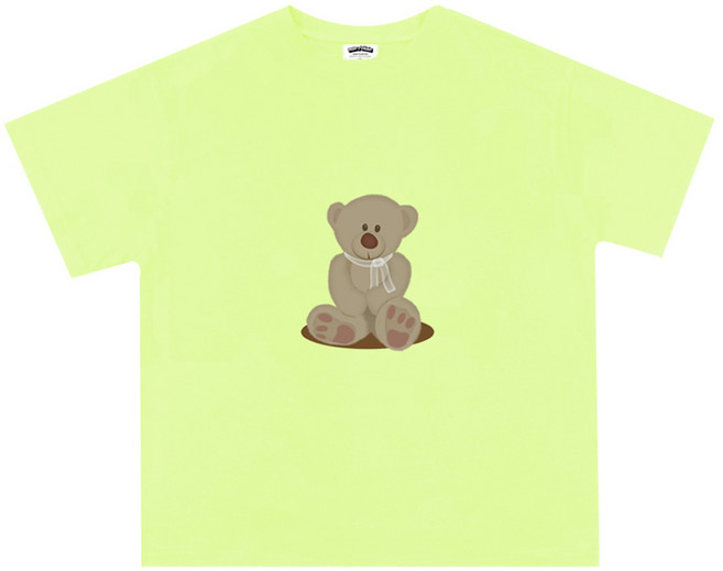 나노핏 아동용 통기성 머플러곰이 반팔 티셔츠