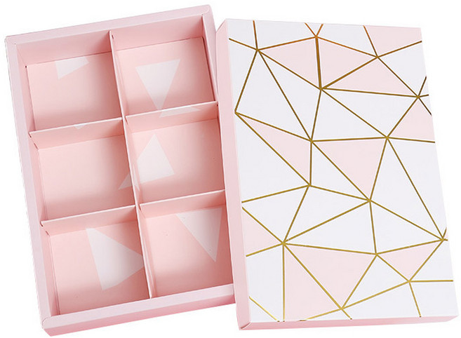 이홈베이킹 접이식 상자 6구, 골드 + 핑크, 10개