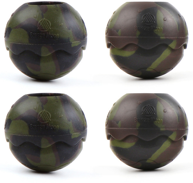 브리즈문 2세대 실리콘 의자 발커버 볼핏, 블랙 멀티캠, 4개