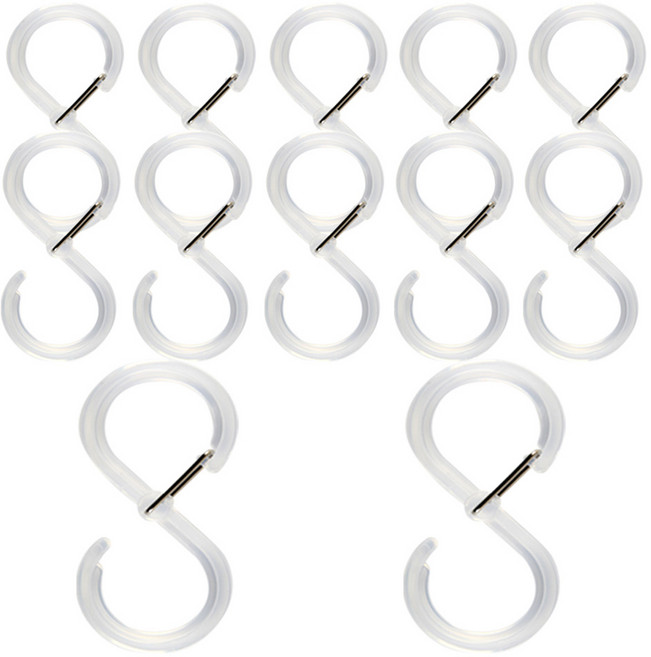 아이메이트 잠금형 S자 걸이 대형, 투명, 12개