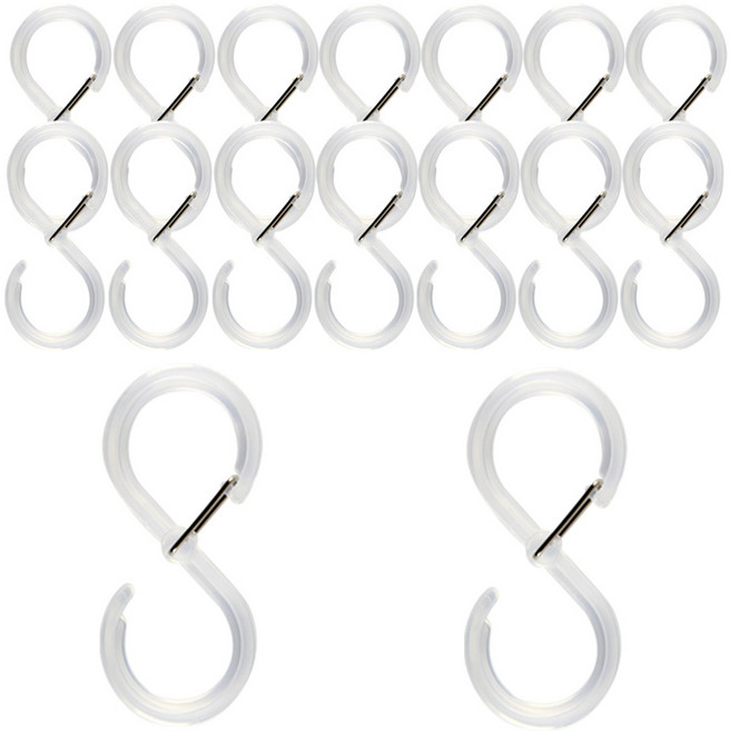 아이메이트 잠금형 S자 걸이 소형, 16개, 투명