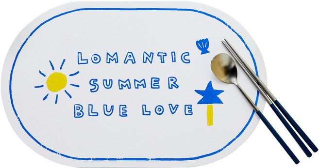 모던하우스 썸머블루 실리콘 식탁매트, 혼합색상, 44 x 28 x 0.1 cm, 1개