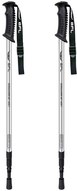 버팔로 두랄루민 판타 3단계 길이조절 일자형 등산스틱, 그레이, 2개
