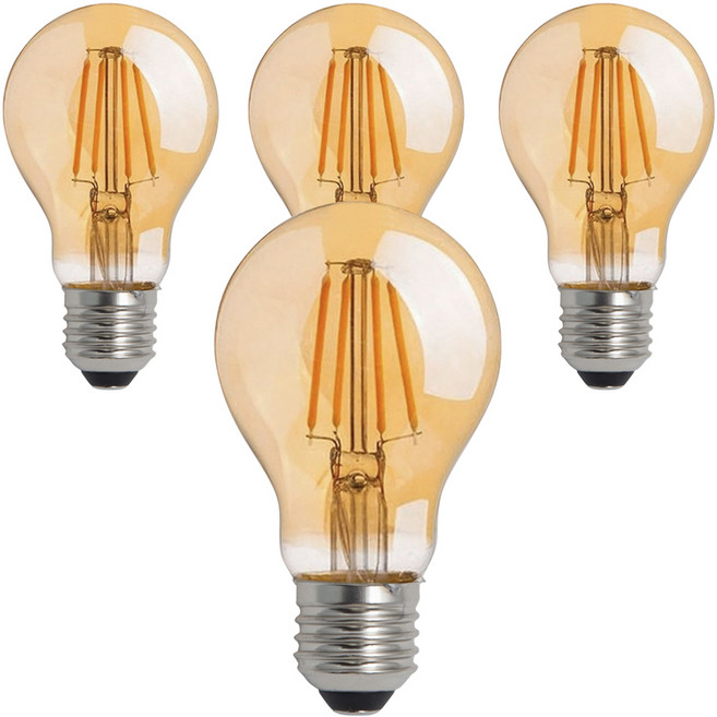 샛별하우스 LED 에디슨 전구 4W E26, 전구색, 4개