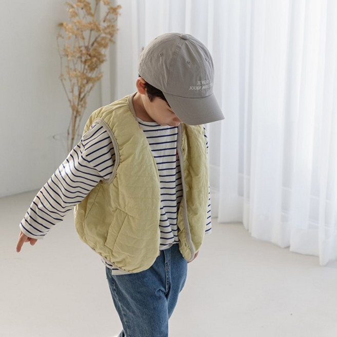 DE MARVI 兒童線條背心 DM113VT129