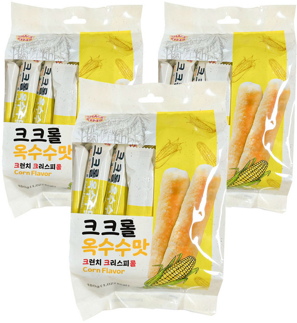 스낵킹 크크롤 옥수수맛, 3개, 180g