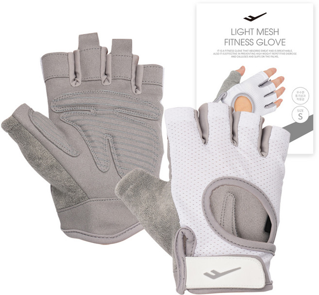 프로스펙스 라이트 메쉬 헬스장갑, 화이트, 1세트