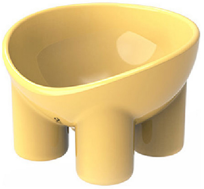 딩동펫 반려동물 레그 경사형 식기 1구, 옐로우, 1개