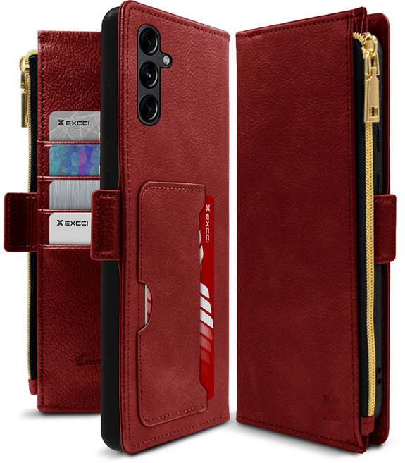 엑씨 앨리스 지퍼형 카드수납 지갑 가죽 다이어리 휴대폰 케이스