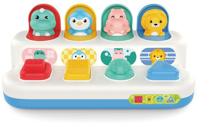 하늘썬별 유아용 팝업 동물친구 터치 까꿍놀이, 흰색등, 1개