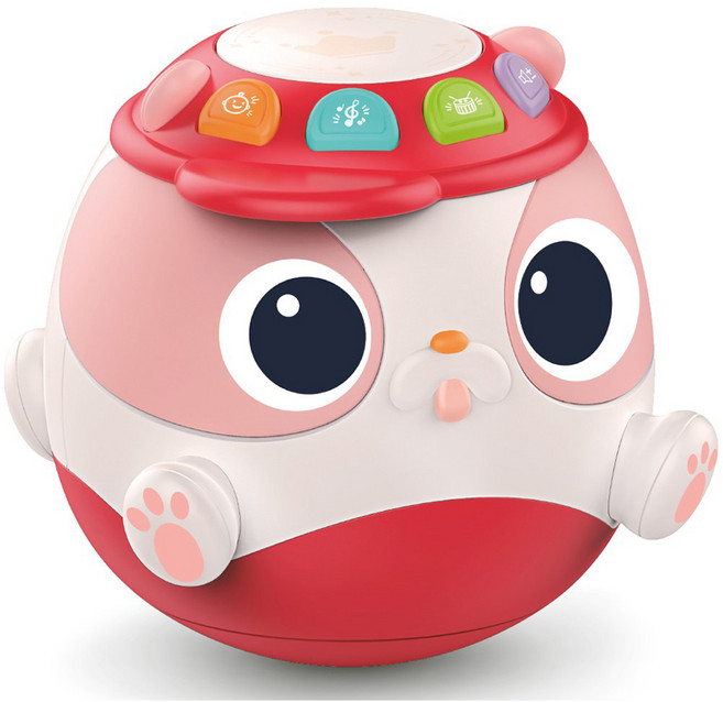 후앙어 뮤지컬 오뚝이 라이트앤 뮤직 핑크 멜로디완구, 핑크등, 1개