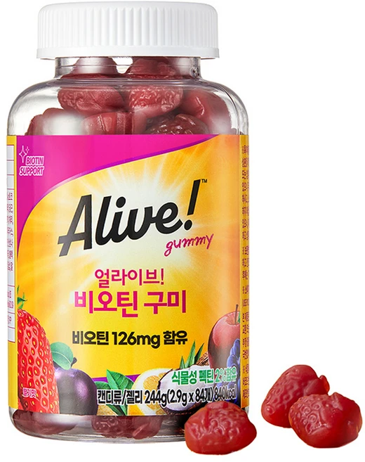 얼라이브 비오틴 구미, 84정, 1개 - 쿠팡
