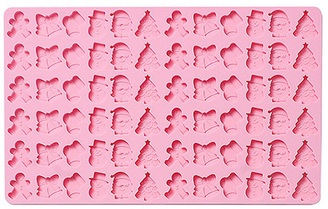 이홈베이킹 실리콘몰드 크리스마스 72구 6가지 모양, 랜덤발송, 1개