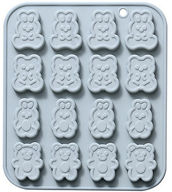 토끼 곰 실리콘몰드 16구, 랜덤발송, 1개
