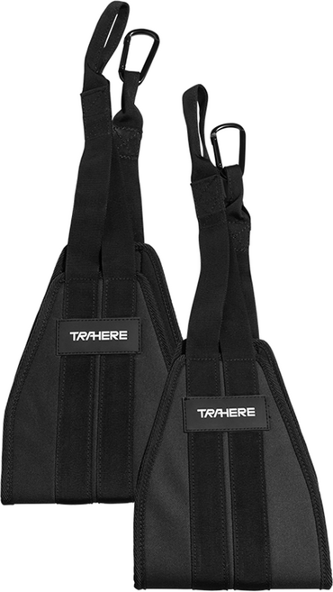 트라히어 행잉 레그레이즈 AB 헬스 스트랩 좌우세트, 블랙, 1세트