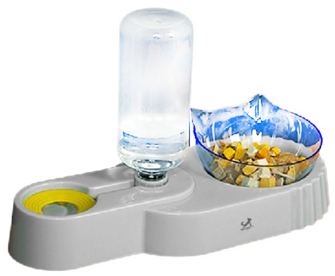 딩동펫 반려동물 피크 2in1 반자동 급수식기, 그레이, 1개