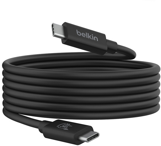 벨킨 C타입-C타입 USB 4 20Gbps + PD 240W 초고속 케이블 INZ004bt2MBK, 2m, 블랙, 1개