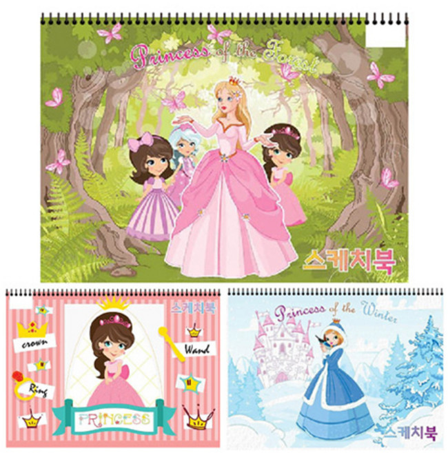 아트모아 예쁜 여아 스케치북 랜덤발송, 350 x 250 mm, 20매, 3개