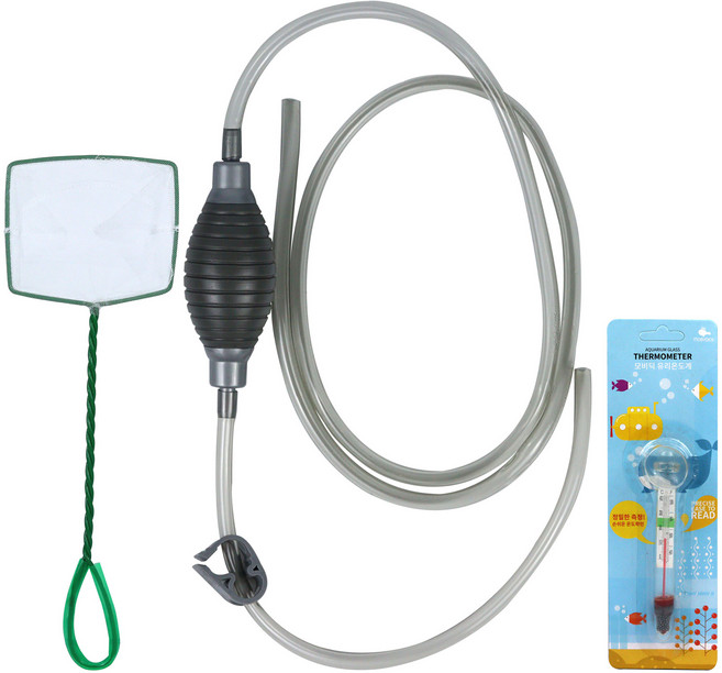 모비딕 물갈이 뜰채 + 사이펀 + 온도계 세트, 1세트