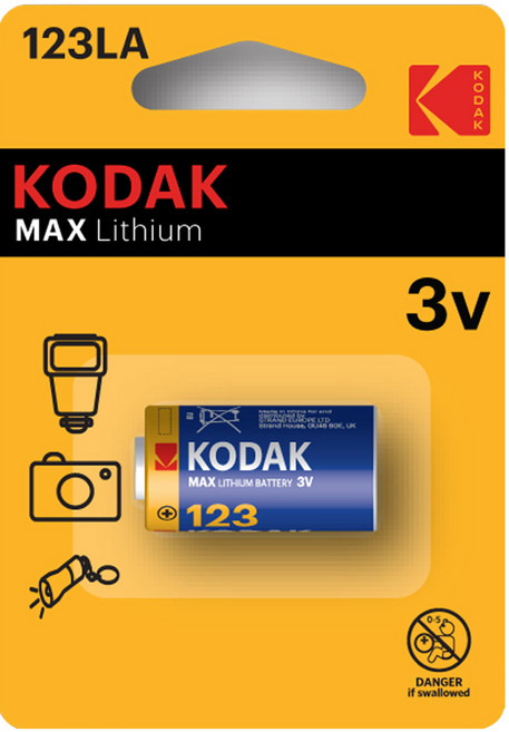 코닥 MAX CR123A 3V 리튬 특수건전지, 1개입, 1개