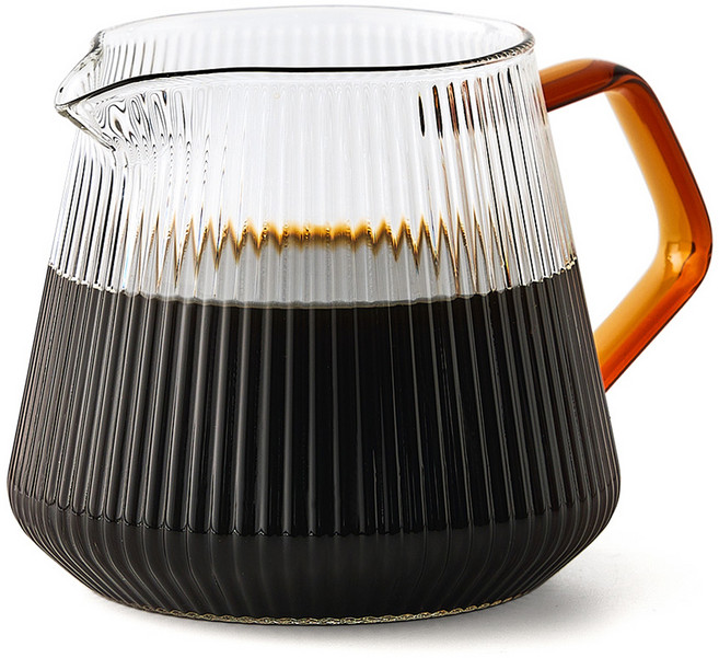 빈플러스 플리츠 커피서버 브라운 핸들, 600ml, 1개, 단품