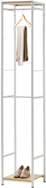 룸앤홈 어반 드레스룸 행거 400 기본형, 화이트 + 내추럴