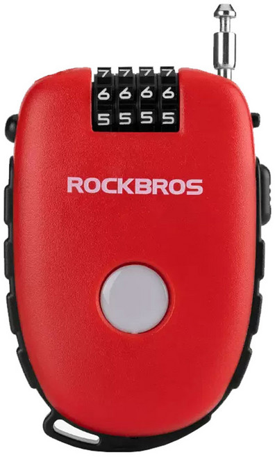 락브로스 와이어락 번호방식 자물쇠 잠금장치 981, 레드, 1개