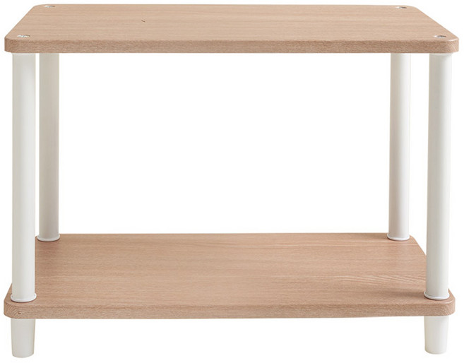 룸앤홈 국내 제조 데일리 라운드 사각 선반, 오크화이트, 2단