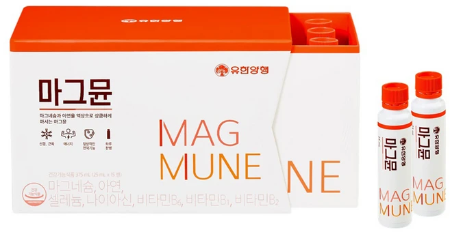유한양행 마그뮨 마시는 마그네슘 종합 영양제 15p, 375ml, 1개 - 쿠팡