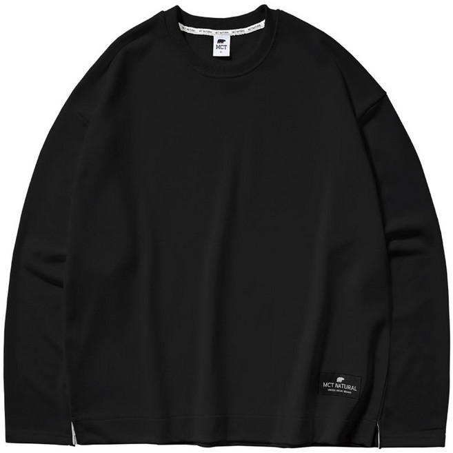 MCT Moon Collection DY 素色毛圈布側開衩大學T