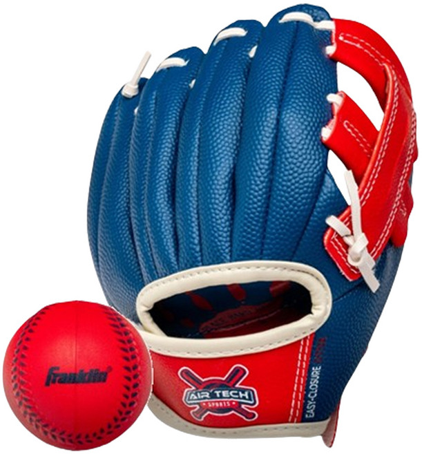 프랭클린 AIR TECH 글러브 우투용 + 볼 세트 22880, 레드 + 블루, 1세트