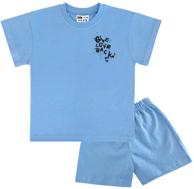 키즈크루 아동용 통기성 기브폰트 반팔 상하 세트