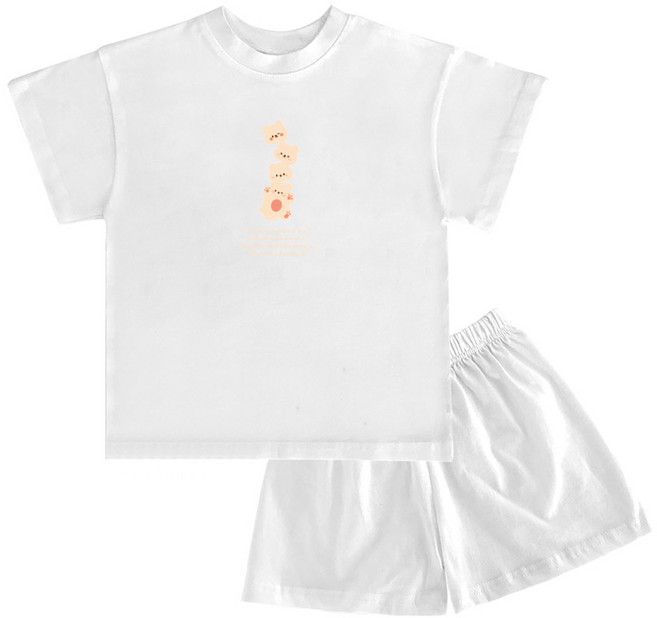 키즈크루 아동용 통기성 꼬미꼬미 반팔 상하 세트