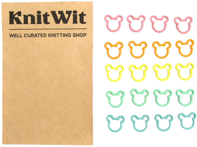 니트위트 컬러 코수 단수링 베어 뜨개질용품, 랜덤발송, 1개