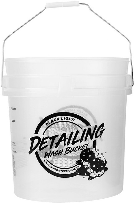 블랙라이거 디테일링 세차전용 세차버킷, 18L, 투명 화이트