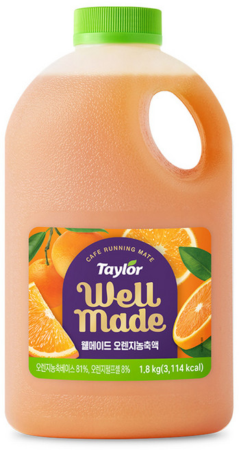 테일러 웰메이드 오렌지 농축액, 1.8kg, 1개