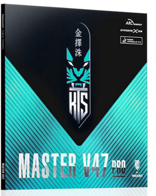 티마운트 KTS 마스터 V47 프로 탁구 러버, 검정, 1개