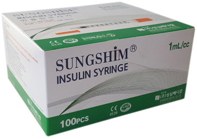 성심 인슐린 주사기 1mL 13mm 30G, 100개