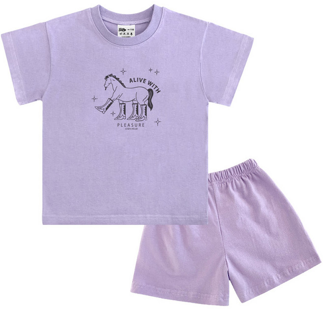 키즈크루 아동용 통기성 홀스슈즈 반팔 상하 세트