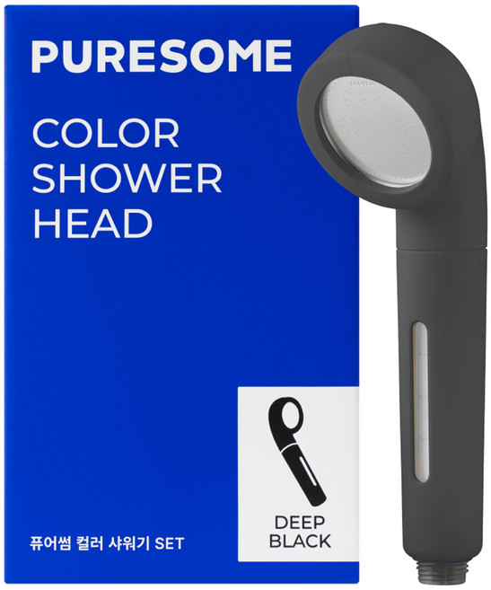퓨어썸 컬러 샤워기 세트, 1개, 딥블랙