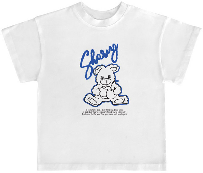 키즈크루 아동용 통기성 블루베어 반팔 티셔츠