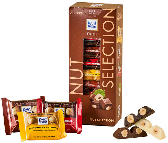 Ritter Sport 迷你堅果精選組合巧克力 7入, 116g, 1盒