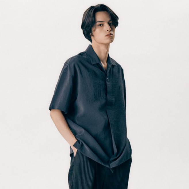 킨록 남성용 오픈카라 풀오버 반팔 셔츠