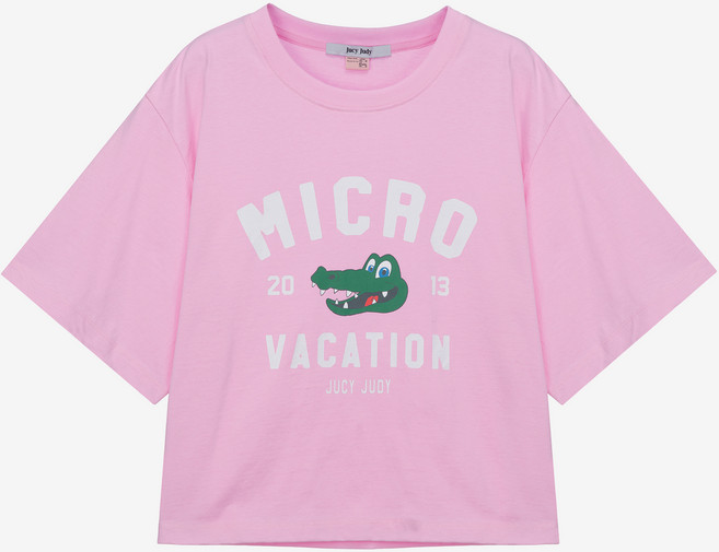 쥬시쥬디 여성용 J 오버핏 크롭 티셔츠 JYTS32DB