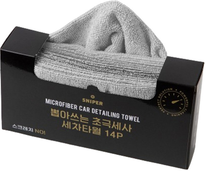 스나이퍼 뽑아쓰는 초극세사 세차 타월 14P, 그레이, 1개