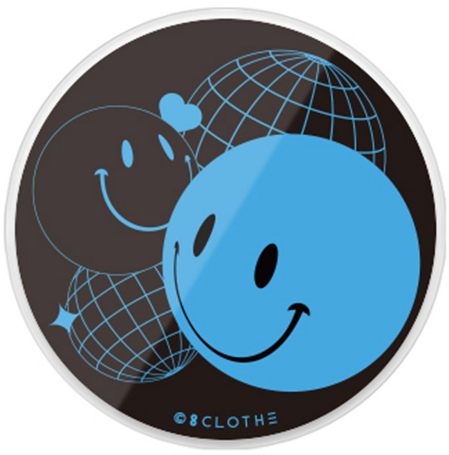 8CLOTHE HIT THE SPOT 智慧 Griptok 手機支架, 1個, 藍色微笑