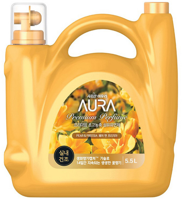 아우라 프리미엄 초고농축 섬유유연제 페어 앤 프리지아 본품, 5.5L, 1개