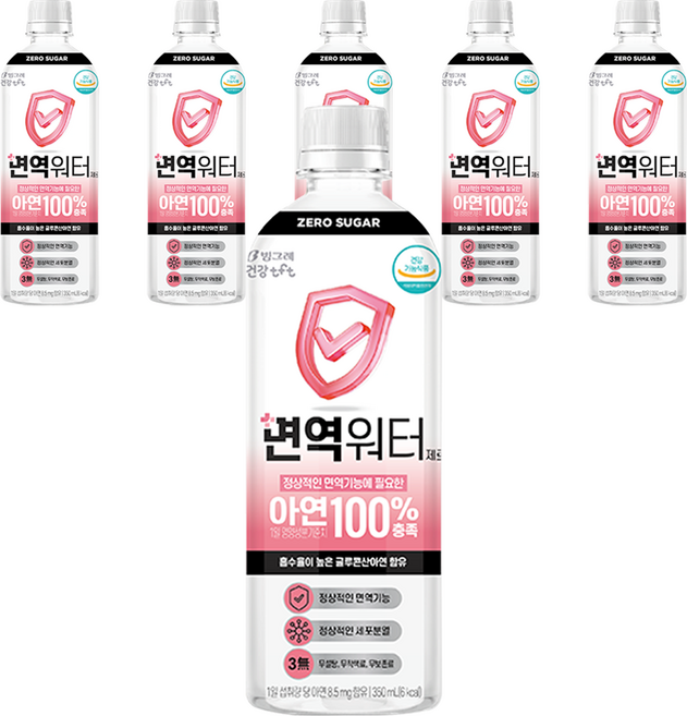 빙그레 면역워터 제로, 350ml, 6개
