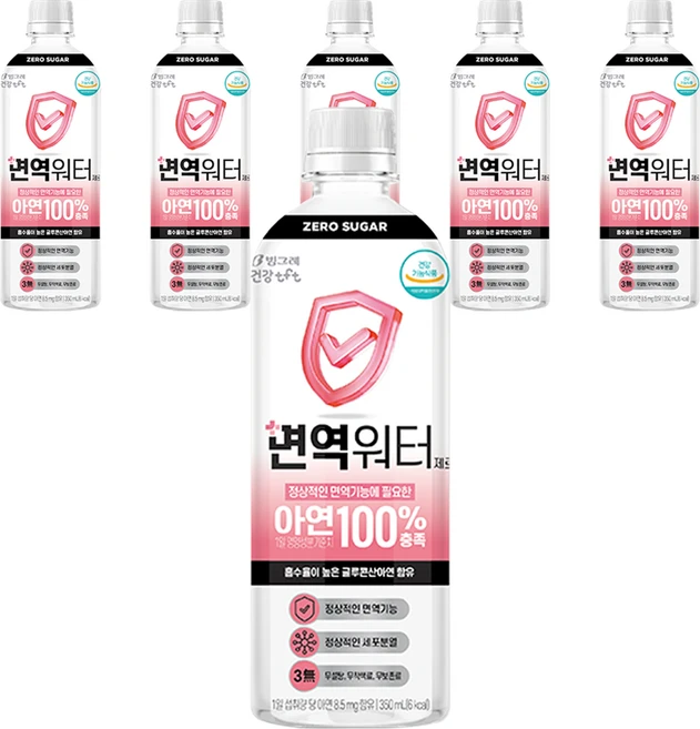 빙그레 면역워터 제로, 350ml, 6개 - 쿠팡