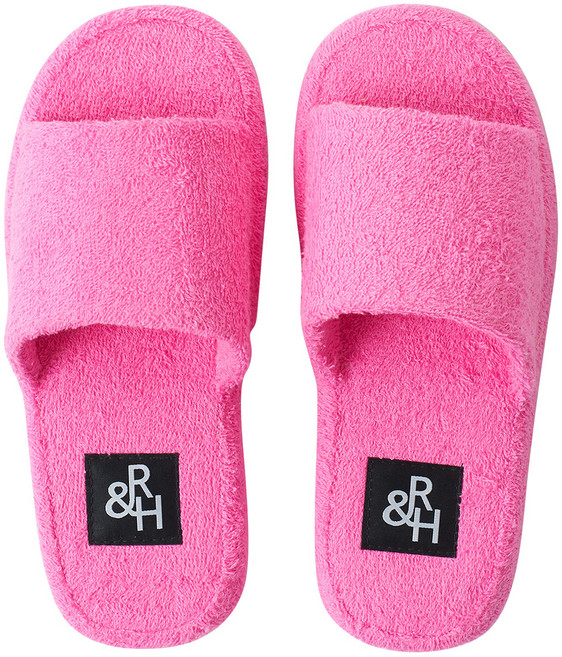 룸앤홈 테리 오픈형 룸슈즈, 핑크, 1개